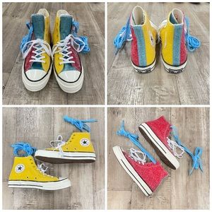 (JW3) Converse X JW Anderson Red Glitter Shoes